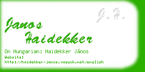 janos haidekker business card